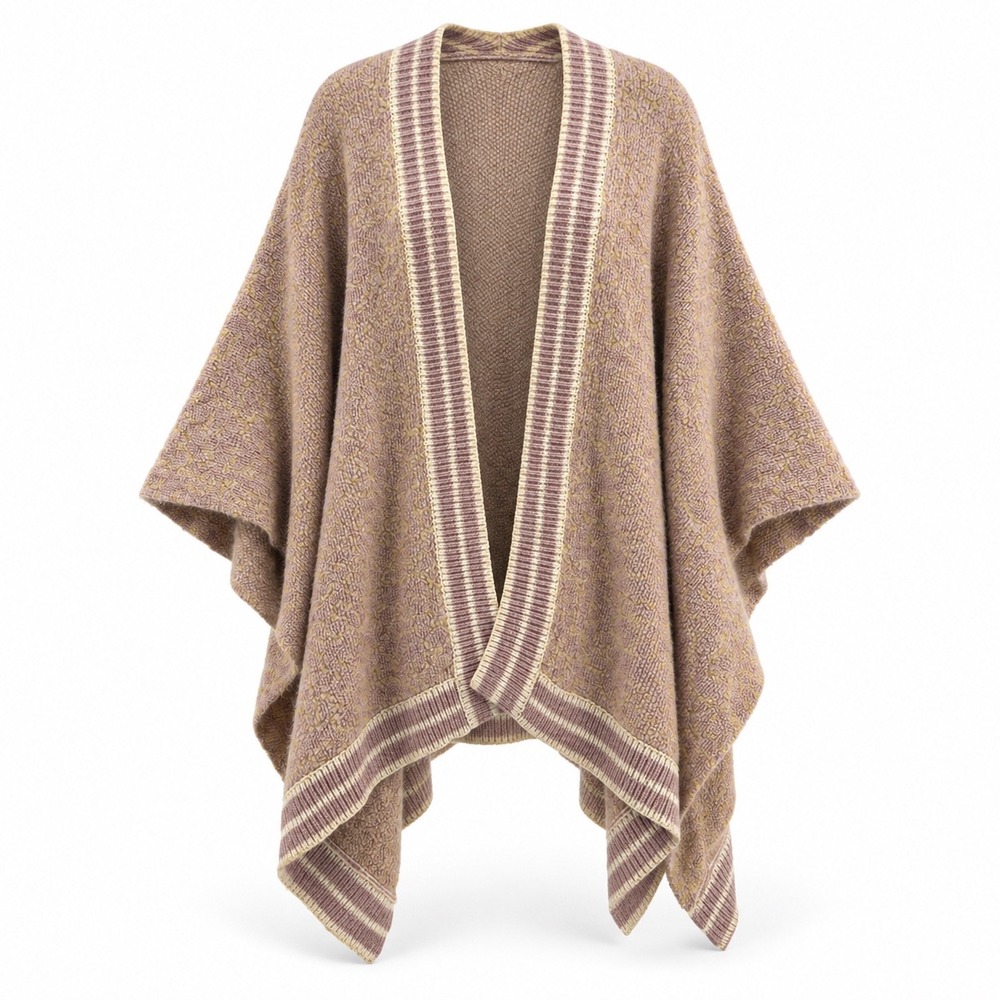 Saturday Sunday Anthropologie Cardigan Pink Cozy Wrap Poncho One Size